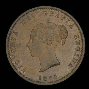 Canada, Province du Nouveau-Brunswick, 1/2 penny : 1854