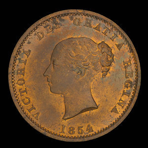 Canada, Province du Nouveau-Brunswick, 1/2 penny : 1854