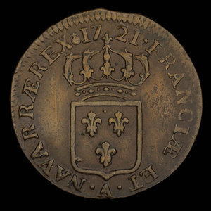 France, Louis XV, 1/2 sol : 1721