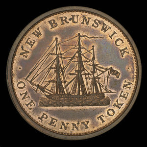 Canada, Province du Nouveau-Brunswick, 1 penny : 1843