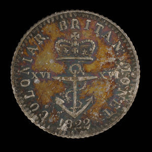 Grande-Bretagne, George IV, 1/16 dollar : 1822