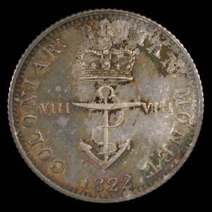 Grande-Bretagne, George IV, 1/8 dollar : 1822