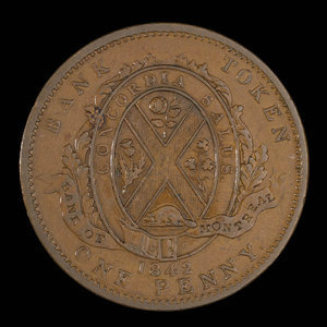 Canada, Banque de Montréal, 1 penny : 1842