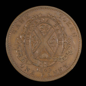 Canada, Banque de Montréal, 1 penny : 1842