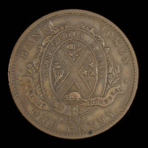 Canada, Banque de Montréal, 1 penny : 1842