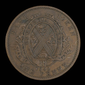 Canada, Banque de Montréal, 1 penny : 1842