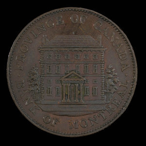 Canada, Banque de Montréal, 1/2 penny : 1844