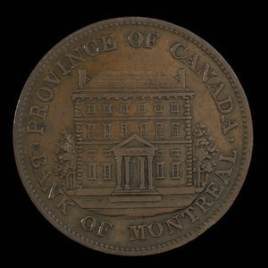 Canada, Banque de Montréal, 1/2 penny : 1844