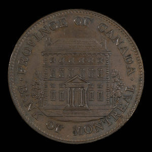 Canada, Banque de Montréal, 1/2 penny : 1844