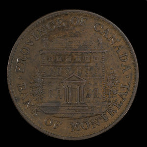 Canada, Banque de Montréal, 1/2 penny : 1844