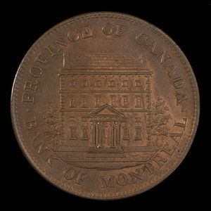 Canada, Banque de Montréal, 1/2 penny : 1844