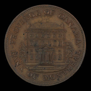 Canada, Banque de Montréal, 1/2 penny : 1844