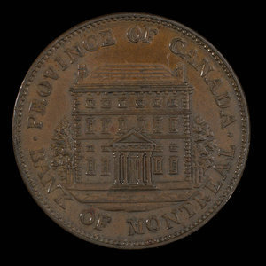 Canada, Banque de Montréal, 1/2 penny : 1844