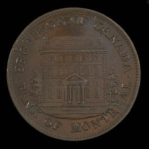 Canada, Banque de Montréal, 1/2 penny : 1844