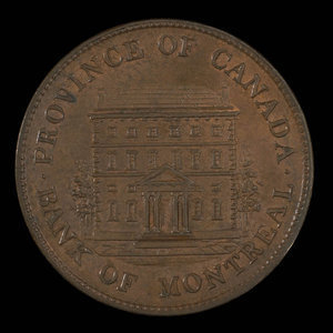 Canada, Banque de Montréal, 1/2 penny : 1844