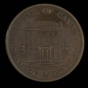 Canada, Banque de Montréal, 1/2 penny : 1844