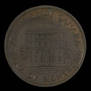 Canada, Banque de Montréal, 1/2 penny : 1844