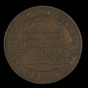 Canada, Banque de Montréal, 1/2 penny : 1844