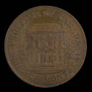 Canada, Banque de Montréal, 1/2 penny : 1844