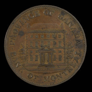 Canada, Banque de Montréal, 1/2 penny : 1844