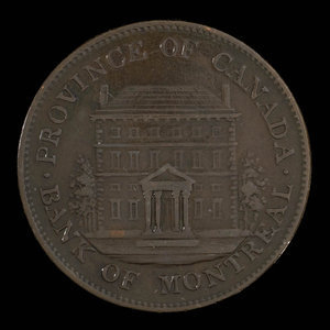 Canada, Banque de Montréal, 1/2 penny : 1844