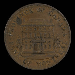 Canada, Banque de Montréal, 1/2 penny : 1844