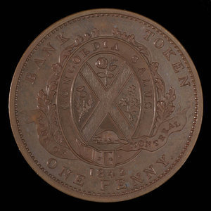 Canada, Banque de Montréal, 1 penny : 1842