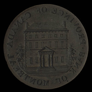 Canada, Banque de Montréal, 1/2 penny : 1844