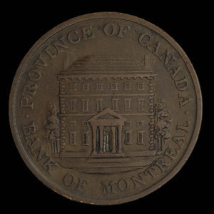 Canada, Banque de Montréal, 1/2 penny : 1844