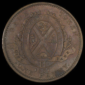 Canada, Banque de la Cité, 1 penny : 1837