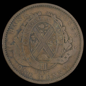 Canada, Banque de la Cité, 1 penny : 1837