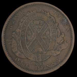 Canada, Banque de la Cité, 1 penny : 1837