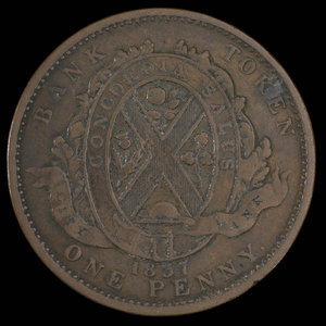 Canada, Banque de la Cité, 1 penny : 1837