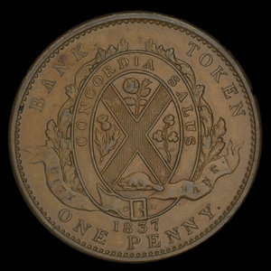 Canada, Banque de la Cité, 1 penny : 1837