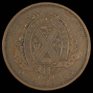 Canada, Banque de la Cité, 1 penny : 1837