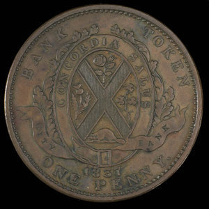 Canada, Banque de la Cité, 1 penny : 1837