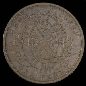 Canada, Banque de la Cité, 1 penny : 1837