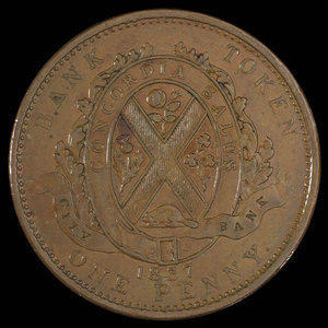 Canada, Banque de la Cité, 1 penny : 1837