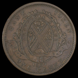 Canada, Banque de la Cité, 1 penny : 1837