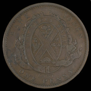 Canada, Banque de la Cité, 1 penny : 1837