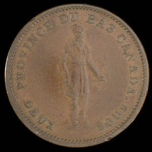 Canada, Banque de Québec, 1 penny : 1837