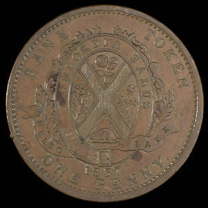 Canada, Banque de Québec, 1 penny : 1837