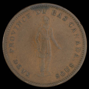 Canada, Banque de Québec, 1 penny : 1837