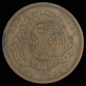 Canada, Banque de Québec, 1 penny : 1837