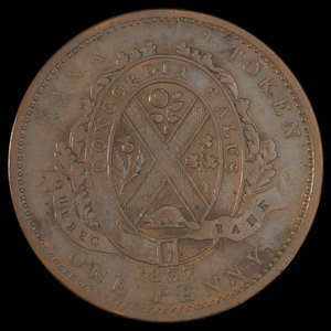 Canada, Banque de Québec, 1 penny : 1837