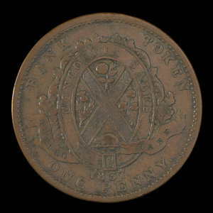 Canada, Banque de Québec, 1 penny : 1837