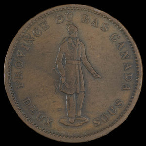 Canada, Banque de Québec, 1 penny : 1837