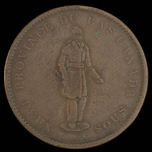 Canada, Banque de Québec, 1 penny : 1837