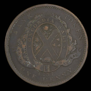 Canada, Banque de Montréal, 1 penny : 1837