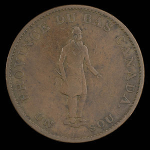 Canada, Banque de la Cité, 1/2 penny : 1837